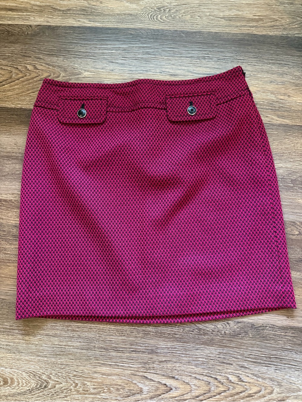 LOFT Raspberry Pink Textured Pencil Mini Skirt